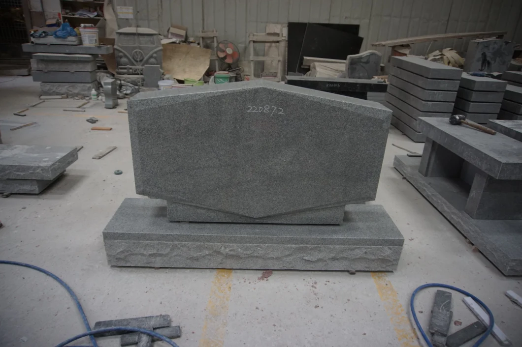 G633 Granite Grave Headstone Memorial Markers with Bases